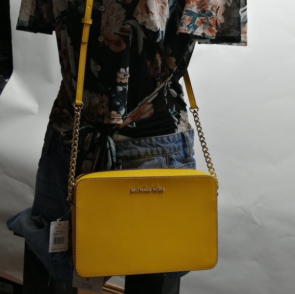 Michael Kors Handbags - New Micheal Kors Cross body Jasmine Yellow
